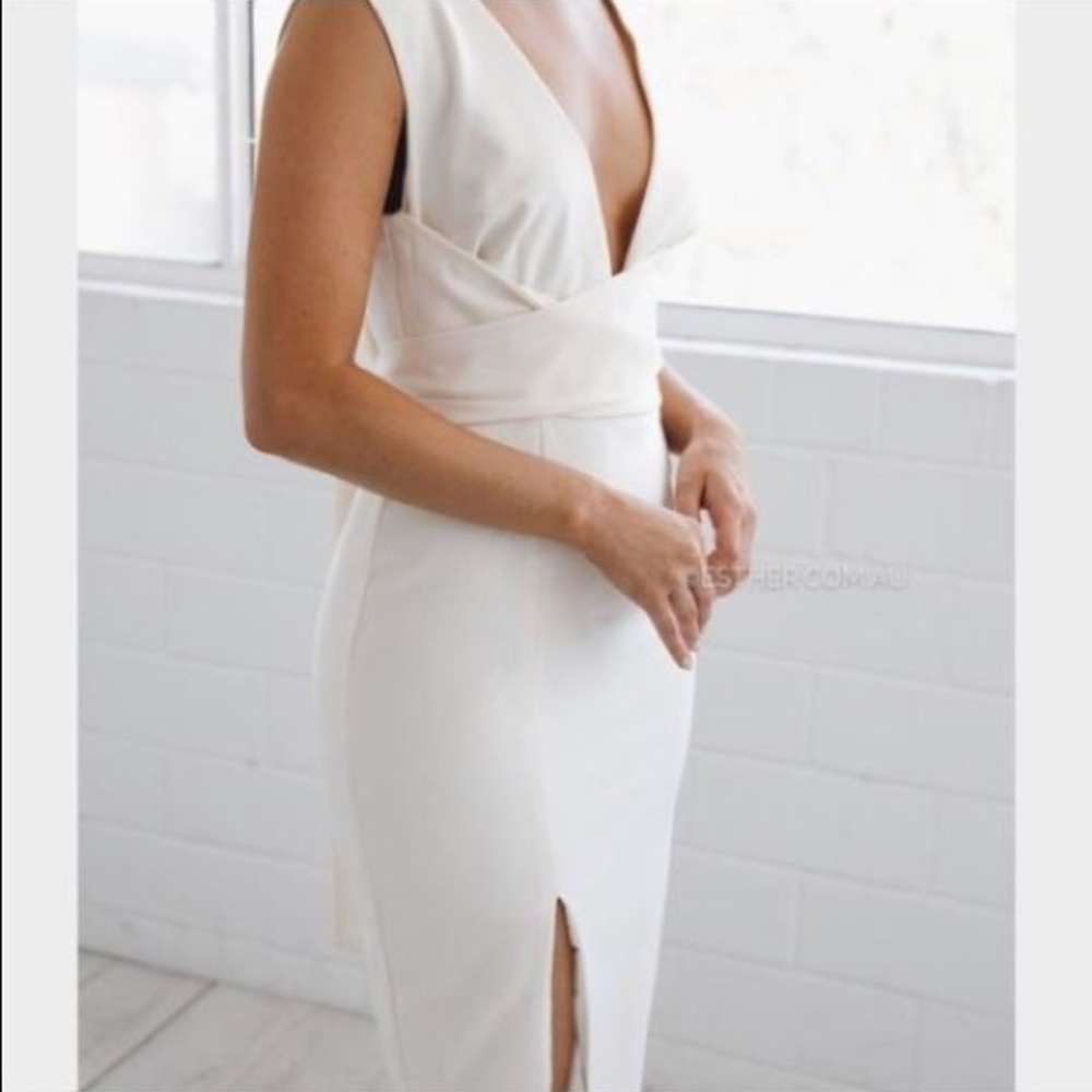 Narcissa Tie Front White Dress